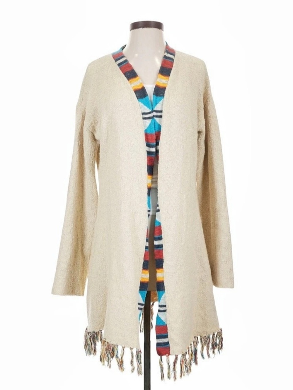 Faherty Organic Cotton Indie Boho Fringe Cardigan XS/S Like New